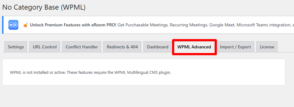 WPML Advanced section